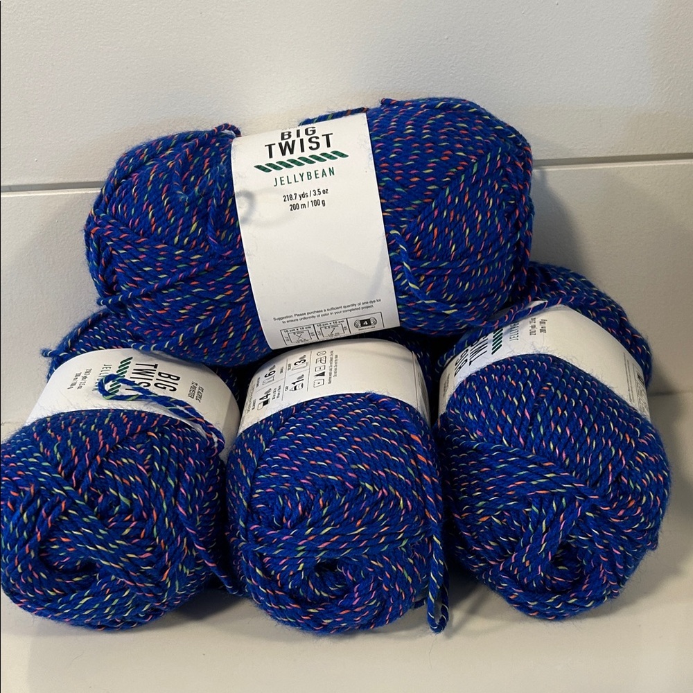 Big Twist Jellybean Sour Blue Raspberry Yarn 4 skeins